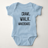 Crawl Walk Board, Schattigee Wakeboarder Romper (Voorkant)