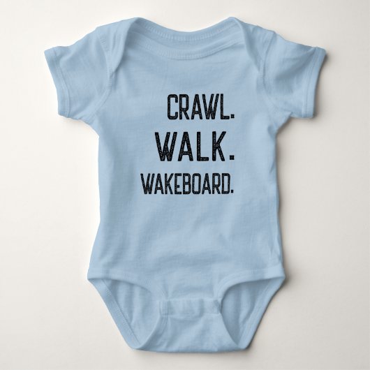 Crawl Walk Board, Schattigee Wakeboarder Romper (Voorkant)