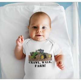 Crawl Walk Boerderij Funny Tractor Equipment Romper