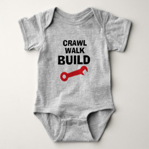 Crawl Walk Build grappig body pak voor baby jongen Romper