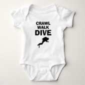Crawl Walk Dive grappig scuba diving baby bodysuit (Voorkant)