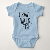 Crawl Walk Fish, Fisher Baby Romper (Voorkant)