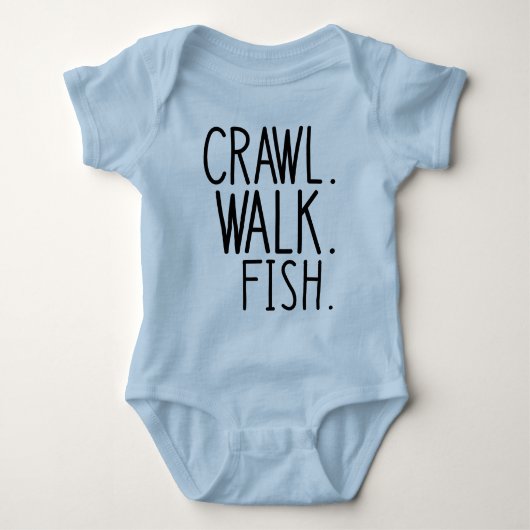 Crawl Walk Fish, Fisher Baby Romper (Voorkant)