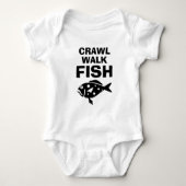 Crawl Walk Fish grappig vissen baby-bodysuit Romper (Voorkant)