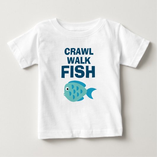 Crawl Walk Fish grappig vissen op shirt voor baby' (Voorkant)