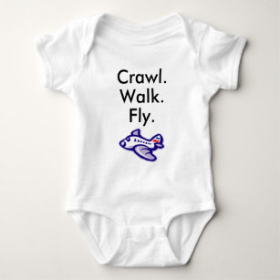 Crawl Walk Fly Airplane Baby Bodysuit
