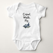 Crawl Walk Fly Army Jet Baby Bodysuit