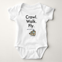 Crawl Walk Fly Army Pilot Baby Bodysuit