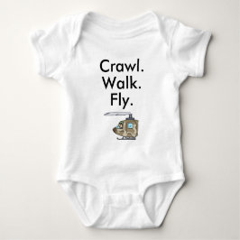Crawl Walk Fly Army Pilot Baby Bodysuit