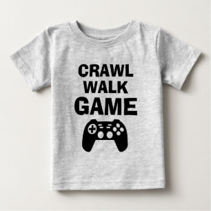 CRAWL WALK GAME Grappige gaming quote baby shirten