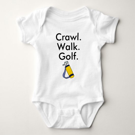 Crawl Walk Golf Golfing Golfing Baby Bodysuit (Voorkant)