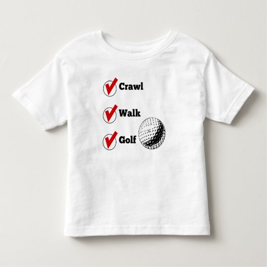Crawl Walk Golf Kinder Shirts (Voorkant)