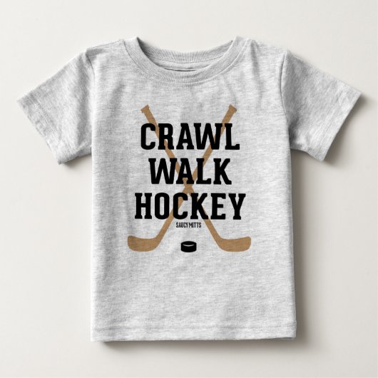 Crawl Walk Hockey Cute Funny Baby Baby (Voorkant)