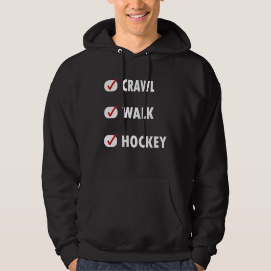 crawl walk hockey hoodie (Voorkant)