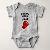 Crawl Walk Jab grappige toekomstige boxer baby bod Romper (Voorkant)