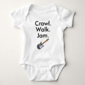 Crawl Walk Jam Guitar Baby Bodysuit (Voorkant)