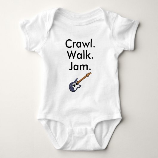 Crawl Walk Jam Guitar Baby Bodysuit (Voorkant)