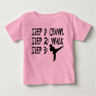 Crawl Walk Karate babymeisjes t-shirt