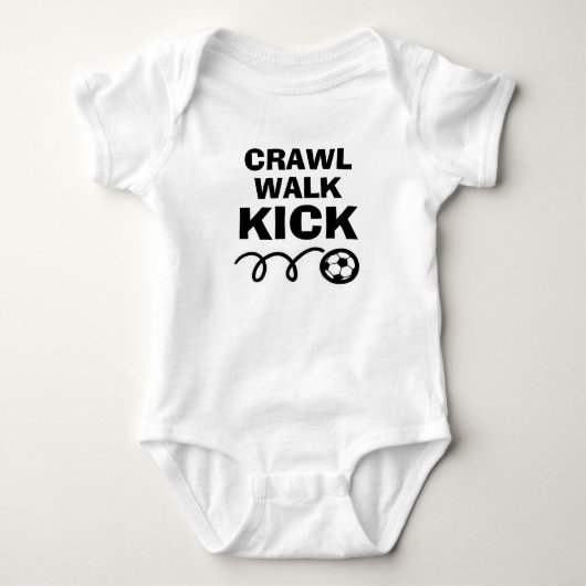 CRAWL WALK KICK Grappig voetbal baby bodysuit (Voorkant)