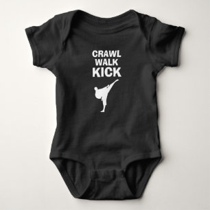 CRAWL WALK KICK grappige vechtsport baby lichaamsp Romper
