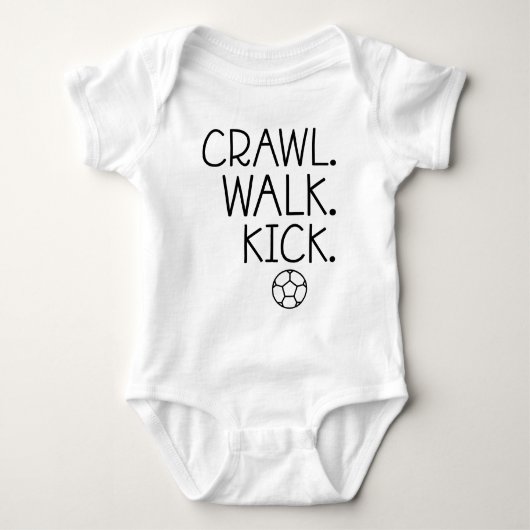 Crawl Walk Kick, kleine voetballer Romper (Voorkant)