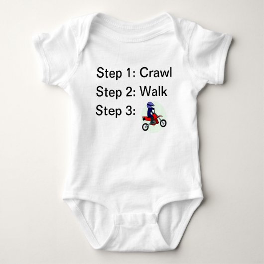 Crawl Walk Motocross Rider Baby Bodysuit (Voorkant)