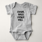 Crawl Walk Pickleball Grappig Romper (Voorkant)