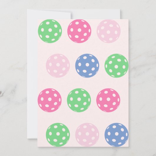 Crawl Walk Pickleball Theme Pink Mint 1e verjaarda Kaart (Achterkant)