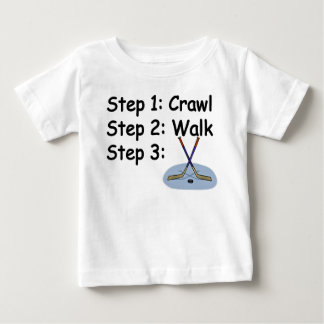 Crawl, Walk, Play Hockey baby t shirt
