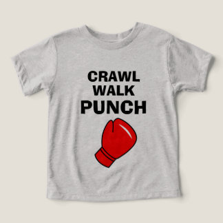 Crawl Walk Punch Grappig boksen t shirt voor peute