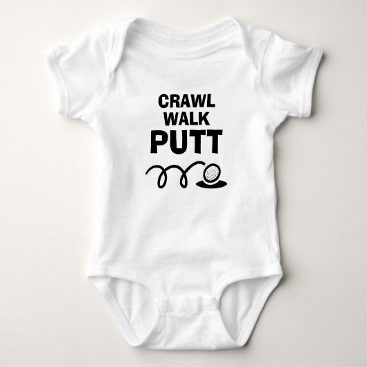 Crawl Walk Putt grappige golf baby bodysuit (Voorkant)