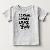 Crawl Walk Race Grappig Baby Boy shirt (Voorkant)