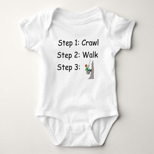 Crawl Walk Rock Climate Baby Bodysuit (Voorkant)