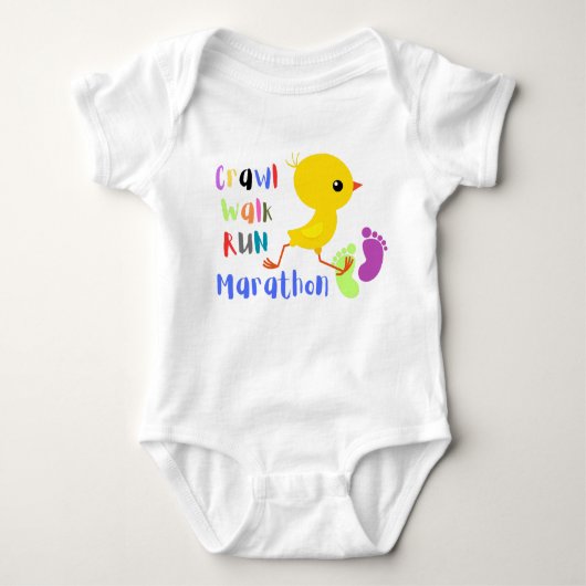 Crawl Walk Run Marathon Start Baby Bodysuit (Voorkant)