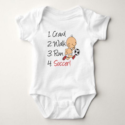 Crawl Walk Run Soccer Romper (Voorkant)