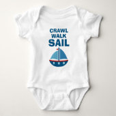 Crawl Walk Sail baby bodysuit voor kleine zeiler (Voorkant)