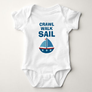 Crawl Walk Sail baby bodysuit voor kleine zeiler