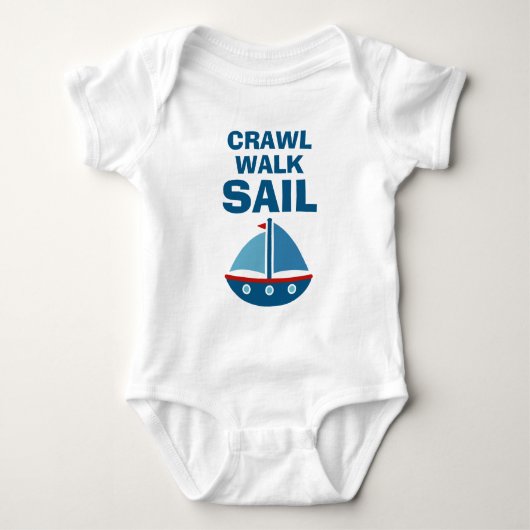 Crawl Walk Sail baby bodysuit voor kleine zeiler (Voorkant)