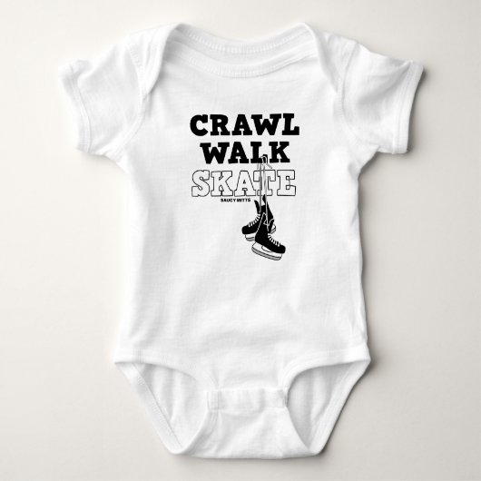 Crawl Walk Schaats Hockey Schaatsen Baby Romper (Voorkant)