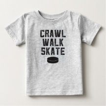 CRAWL WALK SCHAATS ijshockey baby t-shirt gift