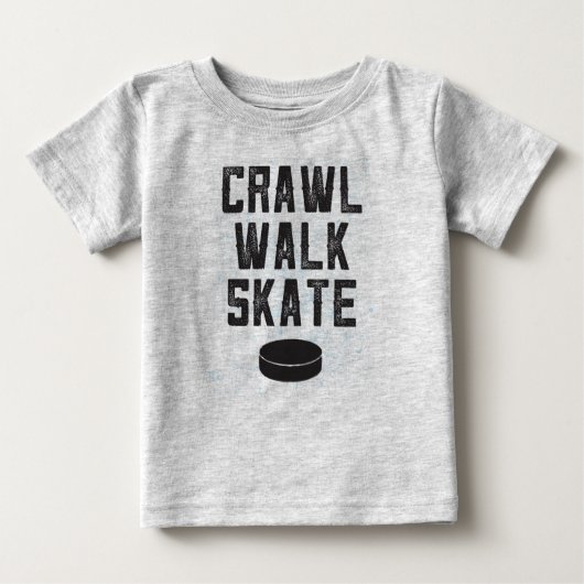 CRAWL WALK SCHAATS ijshockey baby t-shirt gift (Voorkant)