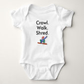 Crawl Walk Shred Snowboard Baby Bodysuit (Voorkant)