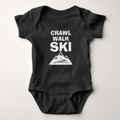 Crawl Walk Ski grappig skiën baby bodysuit (Voorkant)