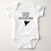 Crawl Walk Snowboard snewboarder Baby Bodysuit (Voorkant)