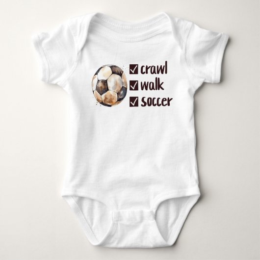 Crawl Walk Soccer Checklist Football Romper (Voorkant)
