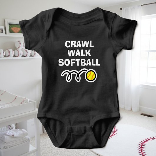 CRAWL WALK SOFTBALL sport bodysuit voor nieuwe bab