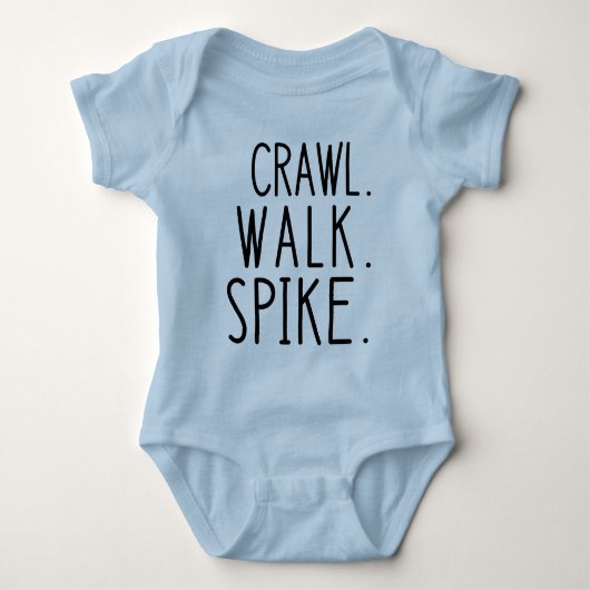 Crawl Walk Spike, Schattig Volleybal Baby Romper (Voorkant)