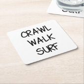 Crawl Walk Surf Kartonnen Onderzetters (Schuin)