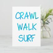 Crawl Walk Surf met blauw lettertype Kaart (Staand voorkant)