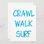 Crawl Walk Surf met blauw lettertype Kaart (Voorkant / Achterkant)
